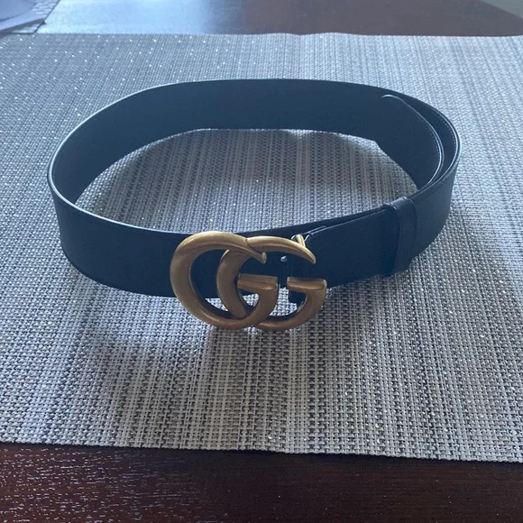 Gucci | Accessories | Gucci Belt Black Leather Gold Double  display picture 3
